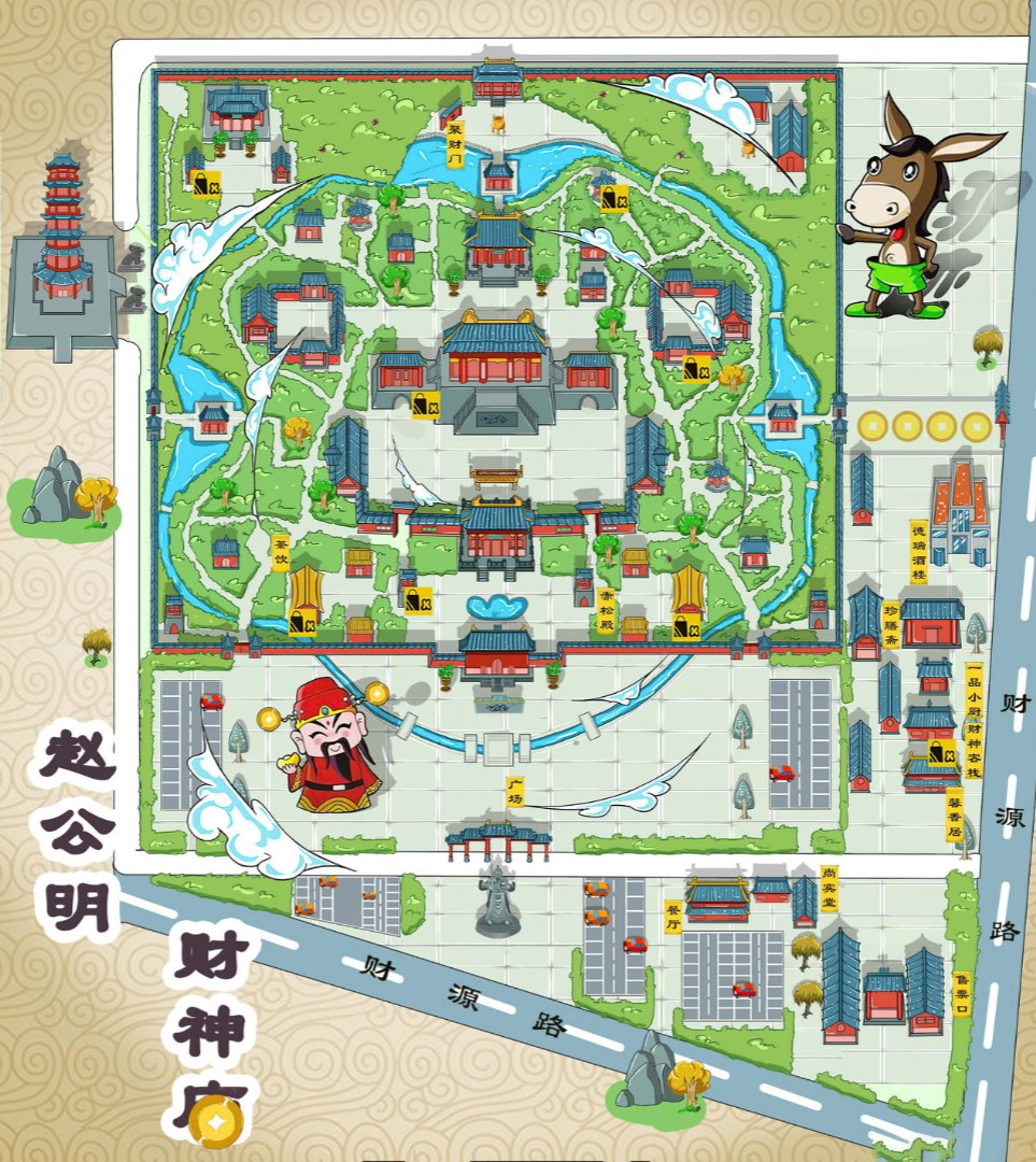 榆社寺庙类手绘地图