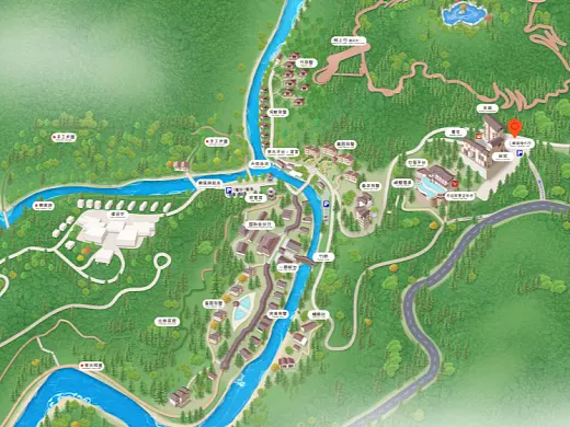 榆社结合景区手绘地图智慧导览和720全景技术，可以让景区更加“动”起来，为游客提供更加身临其境的导览体验。